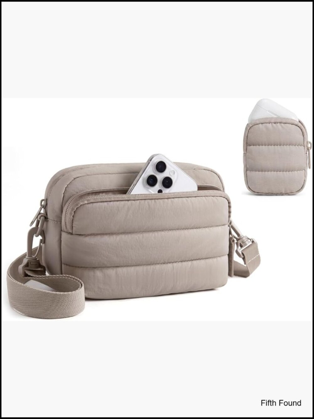 Small Crossbody Bag with Detachable Pouch, Nylon Hobo Purse for Travel